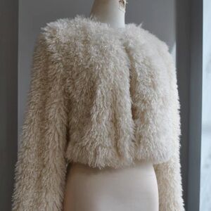 Tinseltown Chic Cream Teddy Jacket XL